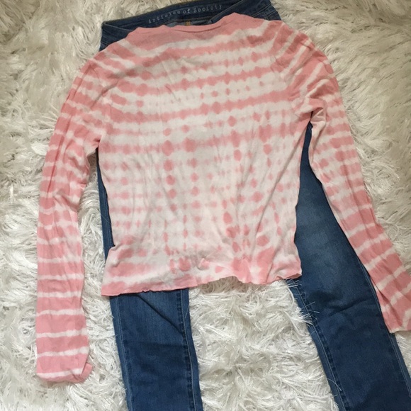VS PINK NWOT GIRLFRIEND TWIST FRONT TIE DYE LONG SLEEVE CROPPED TEE - Picture 5 of 10